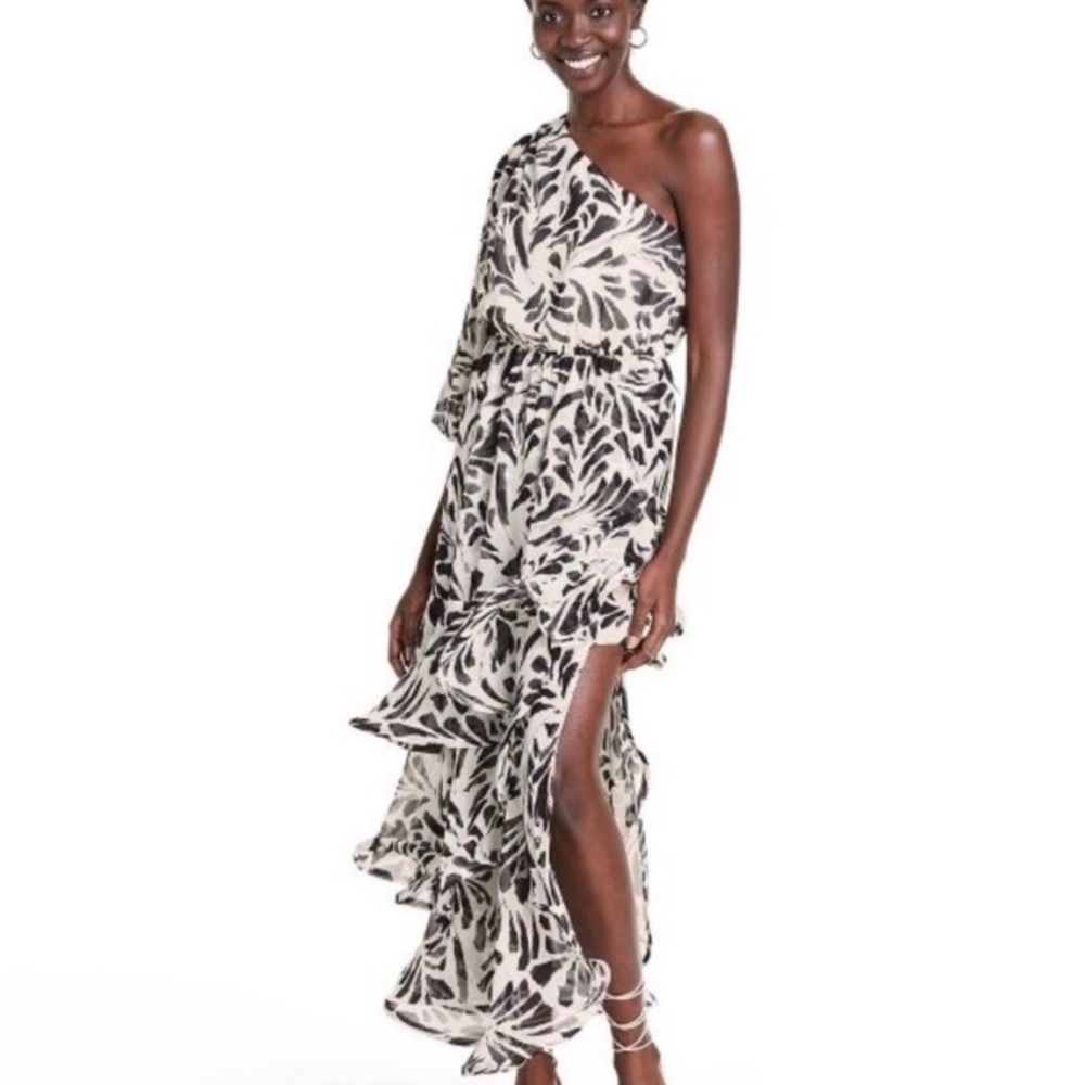 ALEXIS X TARGET Elegant Black and White One-Shoulder Dress